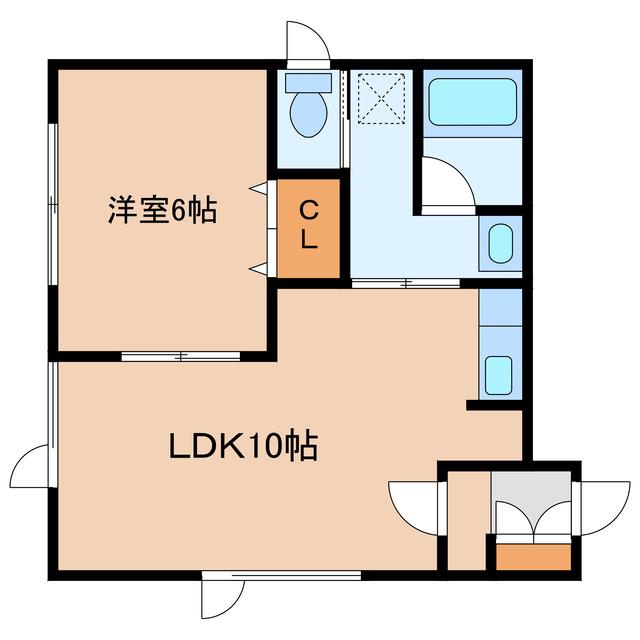 ラパンルージュ(1LDK/2階)の間取り写真