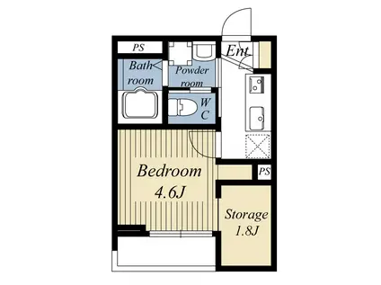 ビレッジFLOWERアベニュー(1SK/2階)の間取り写真