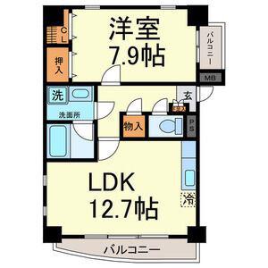ラ・カンパネーラ(1LDK/9階)の間取り写真