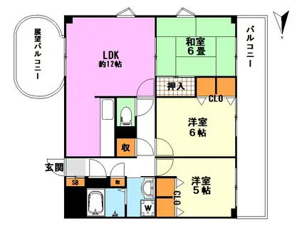 パークヒルズ西台(3LDK/3階)の間取り写真