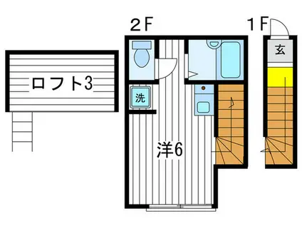 ピアステージ上井草(ワンルーム/2階)の間取り写真