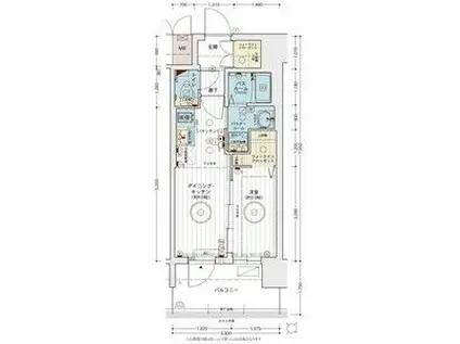 エステムコート名古屋ルノン(1DK/13階)の間取り写真