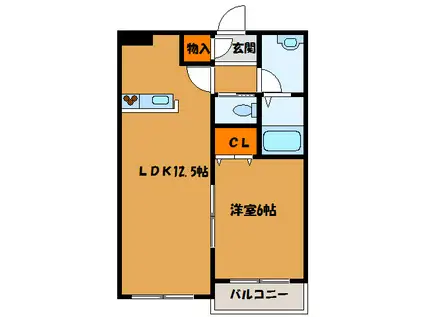フトゥーラ日吉(1LDK/3階)の間取り写真