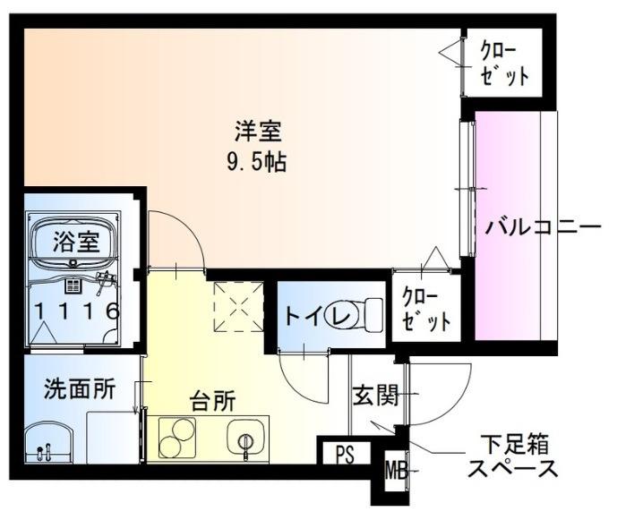 フジパレス百舌鳥駅南III番館(1K/1階)の間取り写真