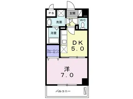 アンドーバーテラス金城 ノース(1DK/2階)の間取り写真