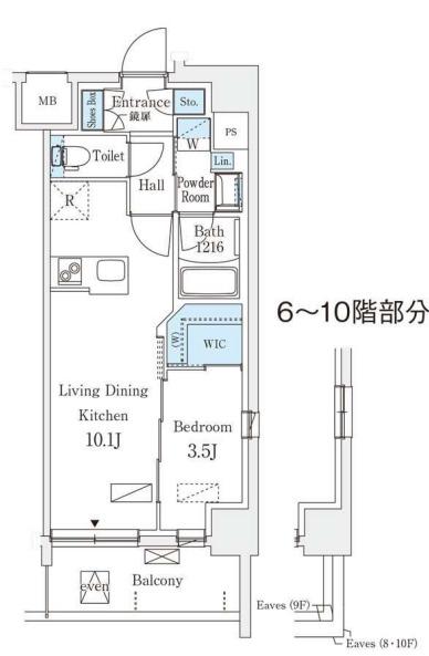 エル・セレーノ横浜(1LDK/7階)の間取り写真