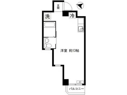 かすがマンション大山(ワンルーム/4階)の間取り写真