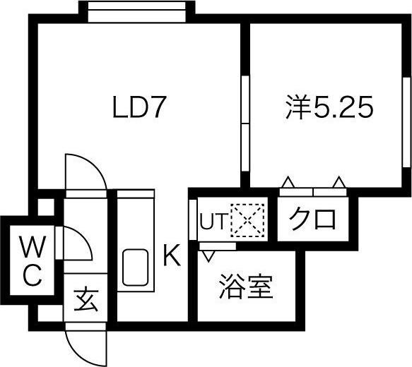 メゾンパークス南28(1LDK/2階)の間取り写真