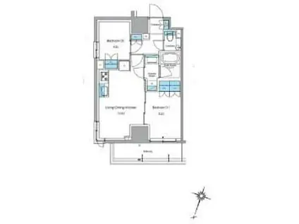 ルフォンプログレ渋谷ヒルトップ(2LDK/7階)の間取り写真