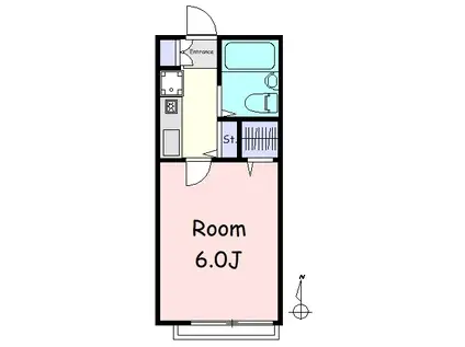 ブルックハイム(1K/1階)の間取り写真