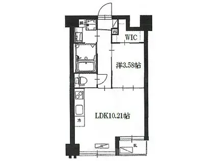 プラネシア東山三条(1LDK/3階)の間取り写真