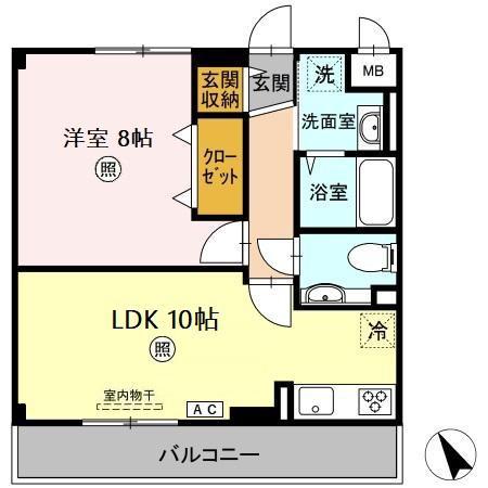 ロイヤルパレス市川(1LDK/4階)の間取り写真