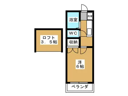 サンヴェール長嶋(1K/2階)の間取り写真