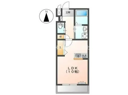 フォーチューン(ワンルーム/2階)の間取り写真