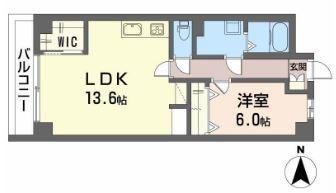 メルヴェイユ野田(1LDK/2階)の間取り写真