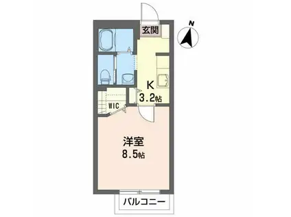 エム常盤台(1K/1階)の間取り写真