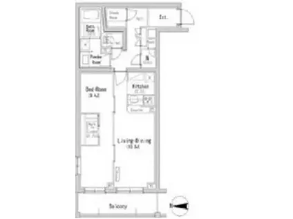 S-FORT横浜青葉台(1LDK/2階)の間取り写真