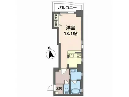 ウイング城南通(ワンルーム/2階)の間取り写真