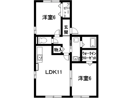 コージーコート(2LDK/1階)の間取り写真