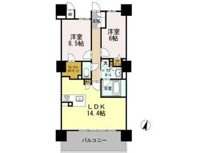 ロイヤルパークスERささしま サウス(2LDK/17階)の間取り写真