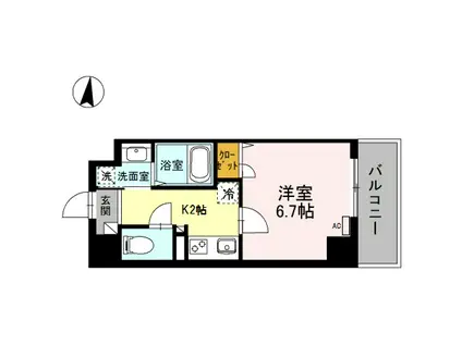 ソレイユ川崎(ワンルーム/1階)の間取り写真