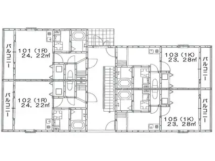 グラン ノワール サクマ(1K/2階)の間取り写真
