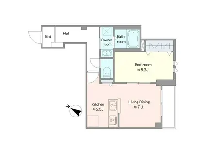 イーストIM(1LDK/3階)の間取り写真