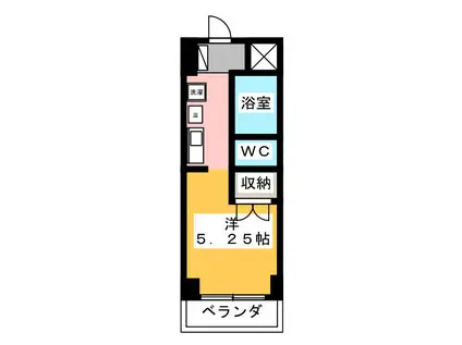 ヒルズ八王子(ワンルーム/3階)の間取り写真