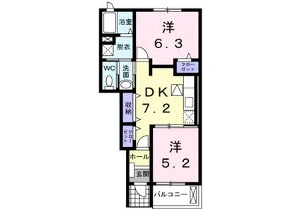 フォーリスト・NA(2DK/1階)の間取り写真