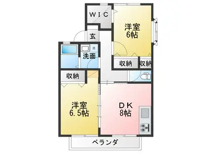 グリーンパル(2LDK/1階)の間取り写真