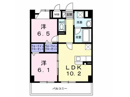YS STATE 天王台(2LDK/6階)の間取り写真