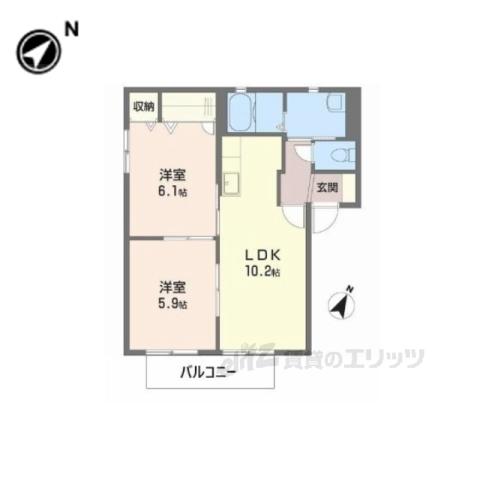 ハル・フォーレ(2LDK/1階)の間取り写真