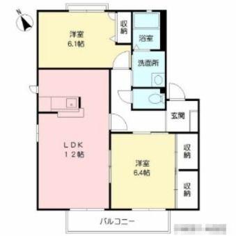 パーク・ヴィレッジ A棟(2LDK/2階)の間取り写真