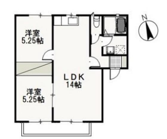 パイン・パレスE(2LDK/2階)の間取り写真