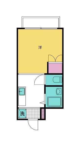 さつきハイツE(1K/1階)の間取り写真