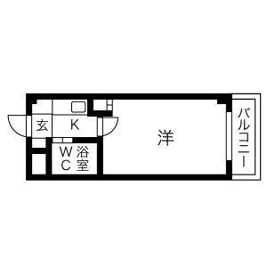プレアール東加古川(1K/2階)の間取り写真