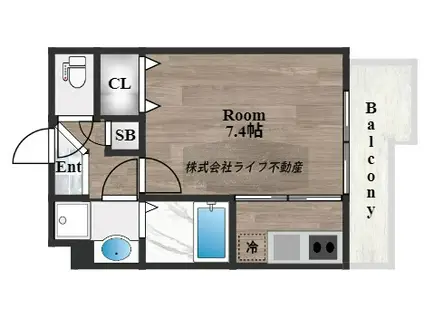 Mプラザ布施駅前参番館(1K/11階)の間取り写真