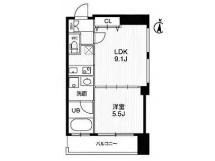 アーバンフラッツ西中島(1LDK/12階)の間取り写真