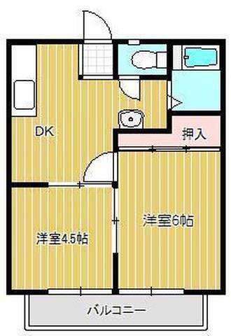 パナハイツチェリーA棟(2DK/1階)の間取り写真