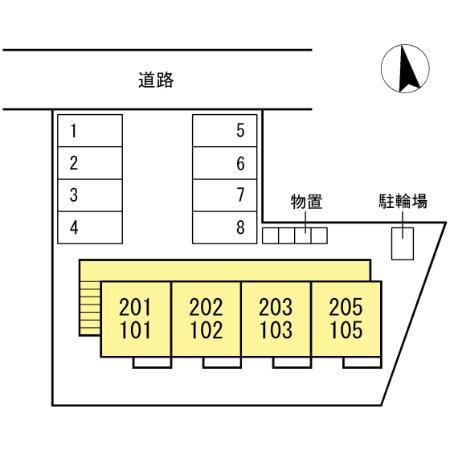 D-ROOM渡利(1LDK/1階)の間取り写真