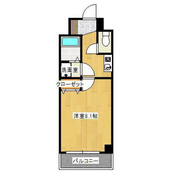 エスペランス白木原(1K/3階)の間取り写真