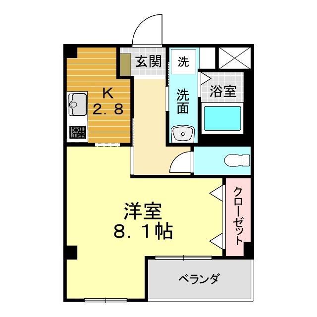 コンフォース栄(1K/2階)の間取り写真