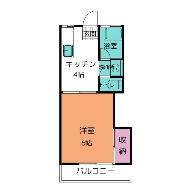 井上ハイツ(1K/1階)の間取り写真