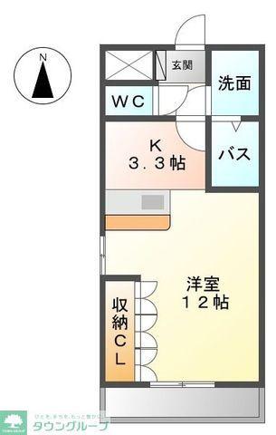 グランドールV(1K/3階)の間取り写真