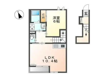 サニープレイス(1LDK/2階)の間取り写真