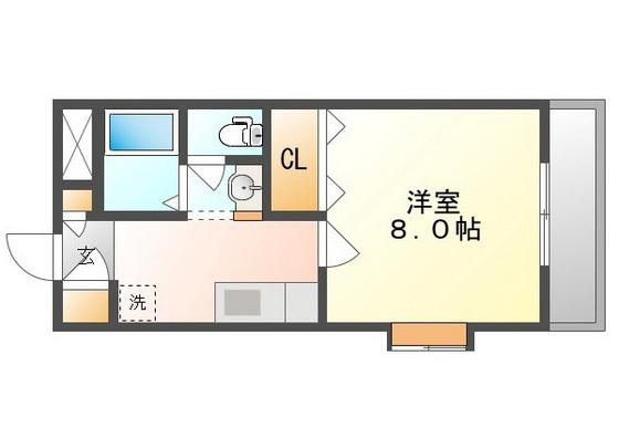 アルペジオ富町(1K/1階)の間取り写真