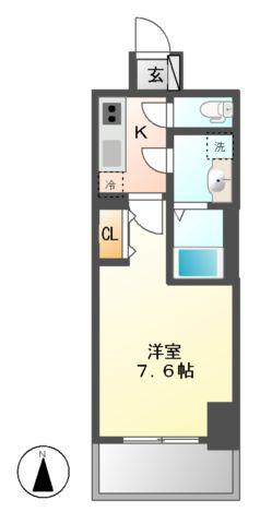S-RESIDENCE葵(1K/4階)の間取り写真