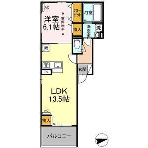 アリビオ(1LDK/2階)の間取り写真