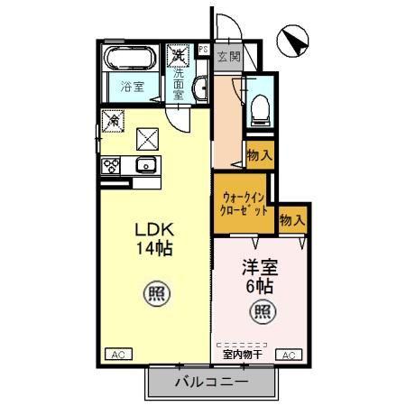 ラ・ピーノ 7(1LDK/1階)の間取り写真