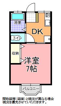 一ノ蔵ハイツ(1DK/2階)の間取り写真